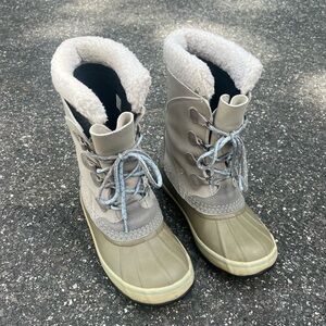 Tan and Cream Winter Boots